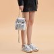 Shoulder Bag, Women's Oil Wax Leather Chain Backpack, Silver Backpack Shoulder Bag, Women's Oil Wax Leather Chain Backpack, Silver Backpack
